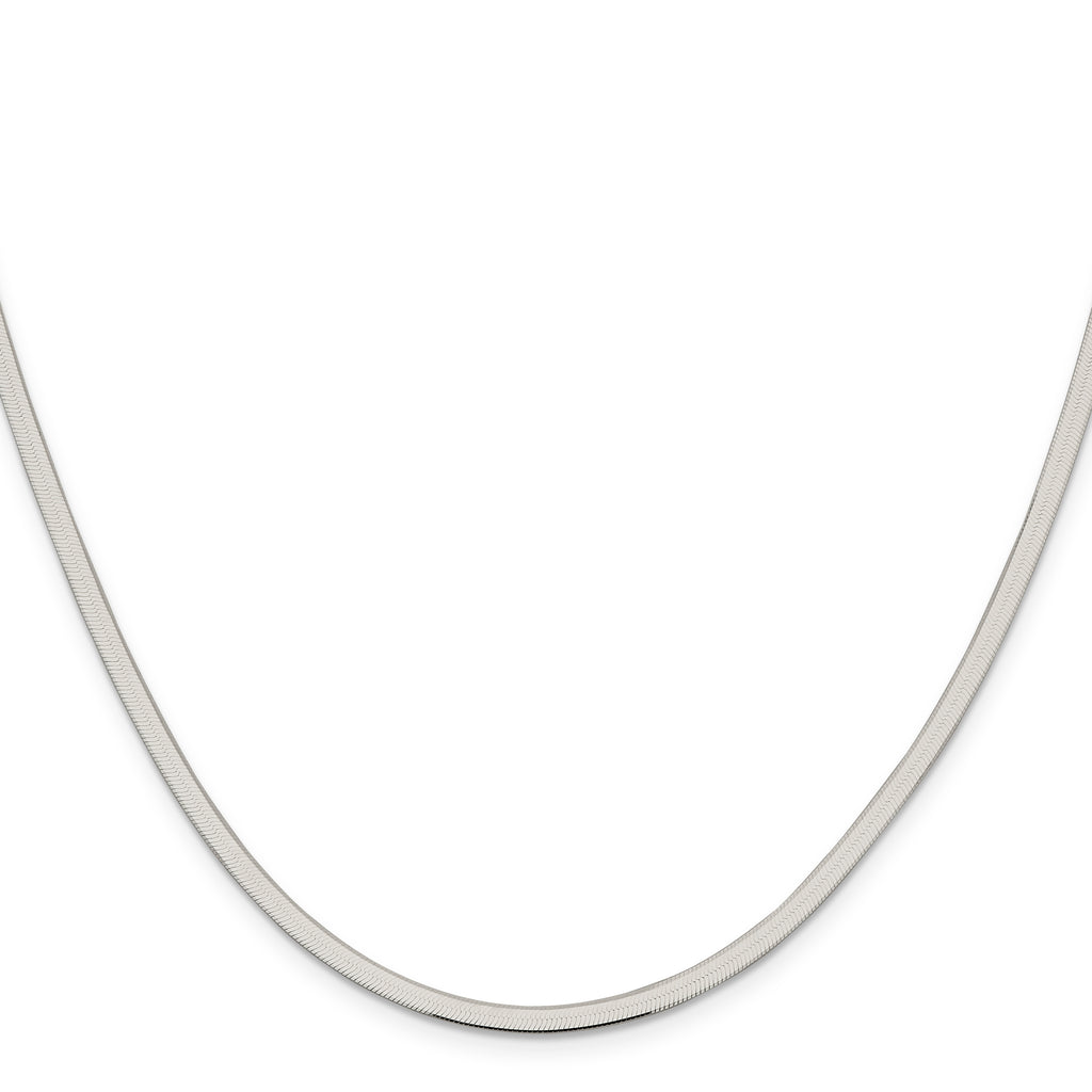 Sterling Silver Herringbone Chain Necklace 3mm