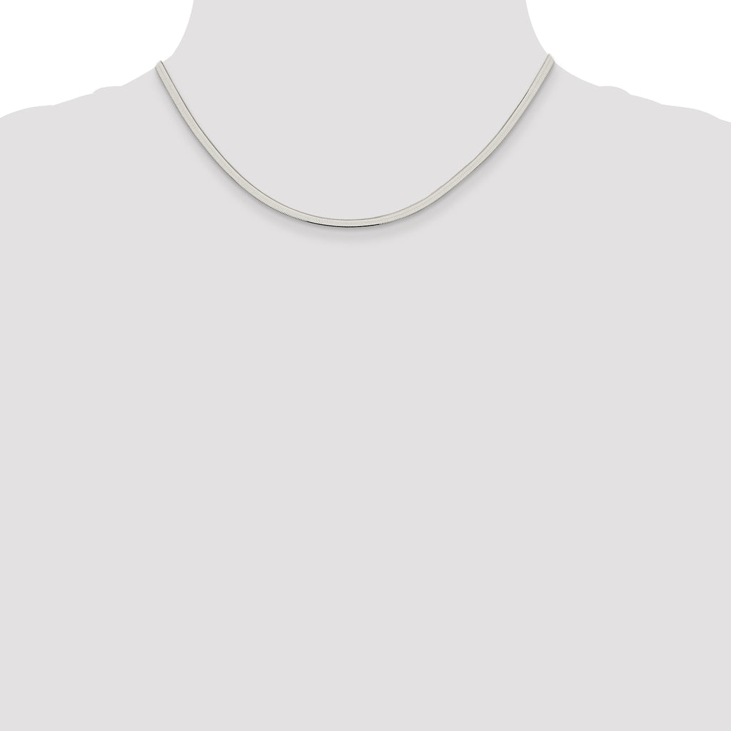Sterling Silver Herringbone Chain Necklace 3mm