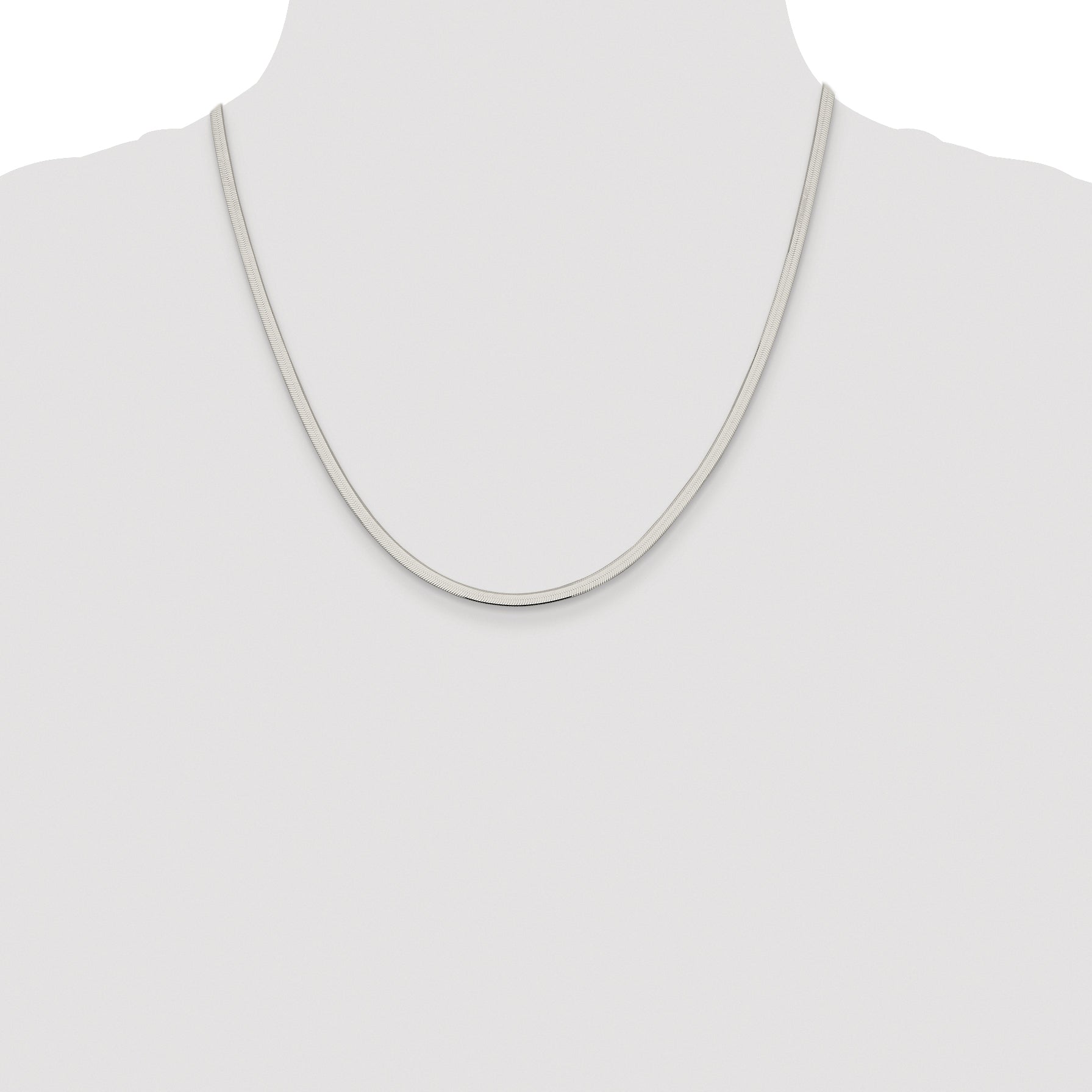 Sterling Silver Rhodium-plated 3mm Magic Herringbone Chain