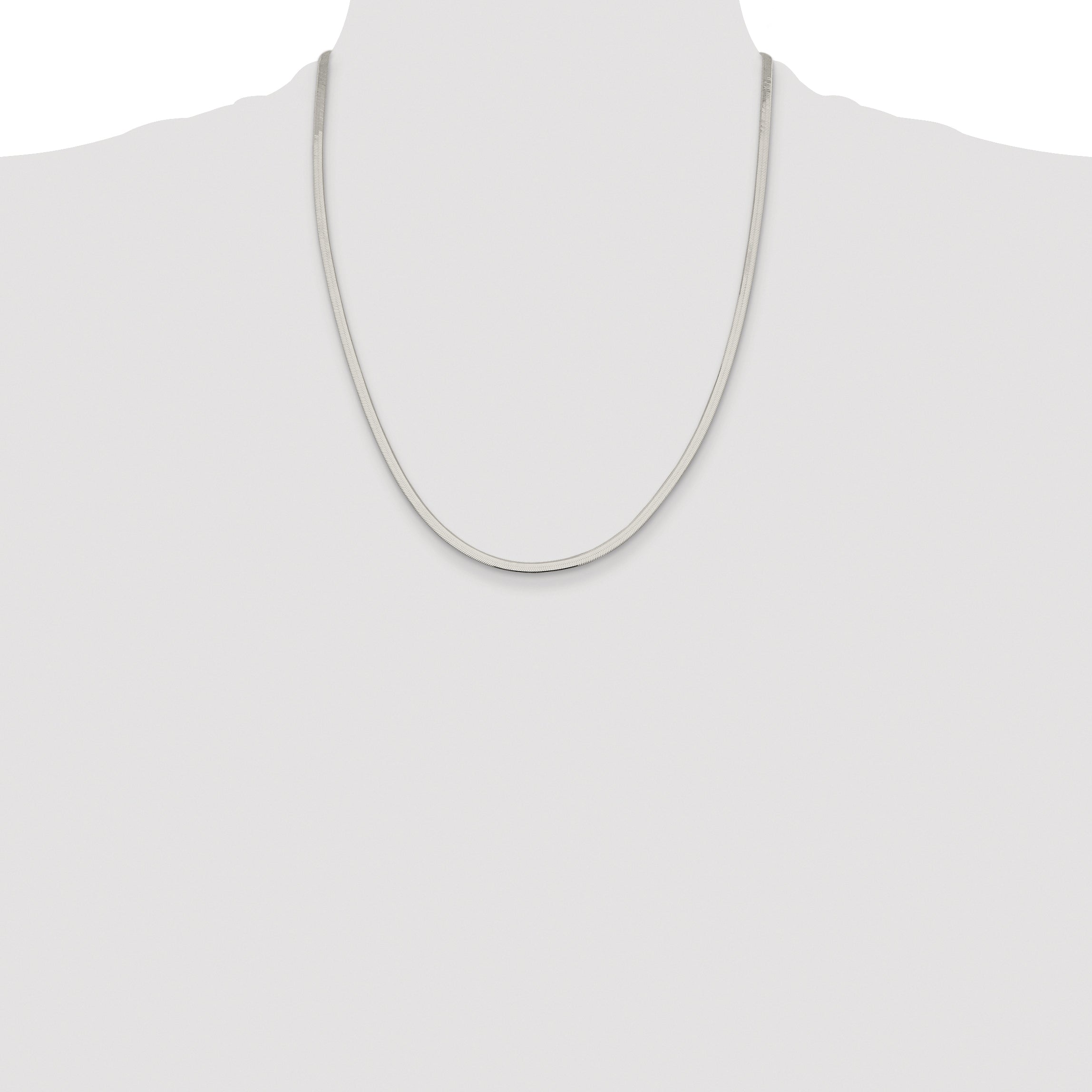 Sterling Silver Rhodium-plated 3mm Magic Herringbone Chain