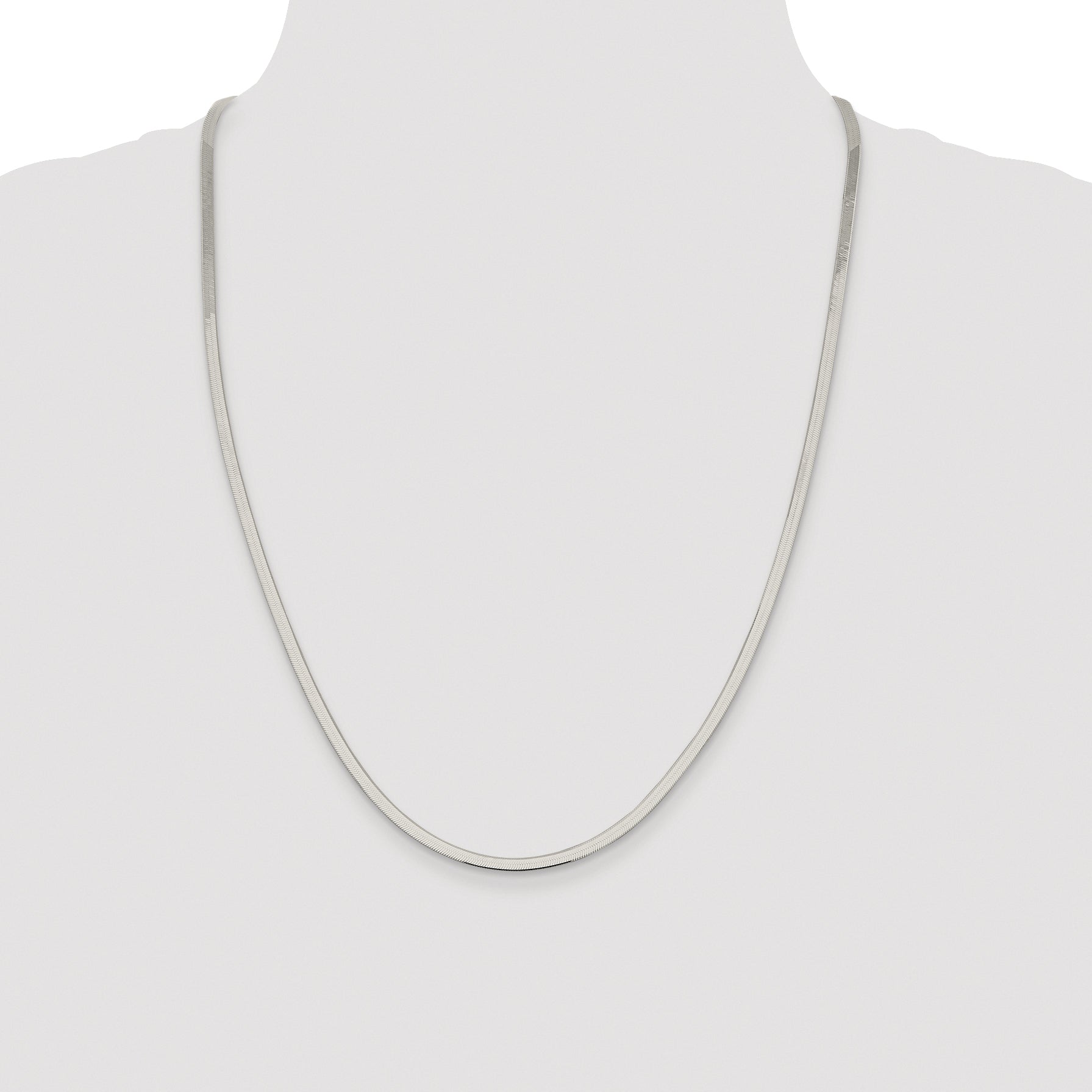 Sterling Silver Rhodium-plated 3mm Magic Herringbone Chain