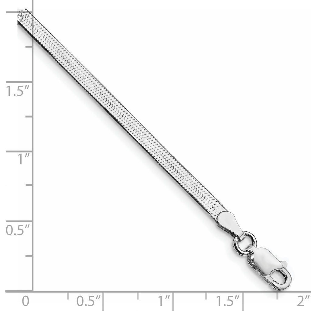 Sterling Silver Rhodium-plated 3mm Magic Herringbone Chain