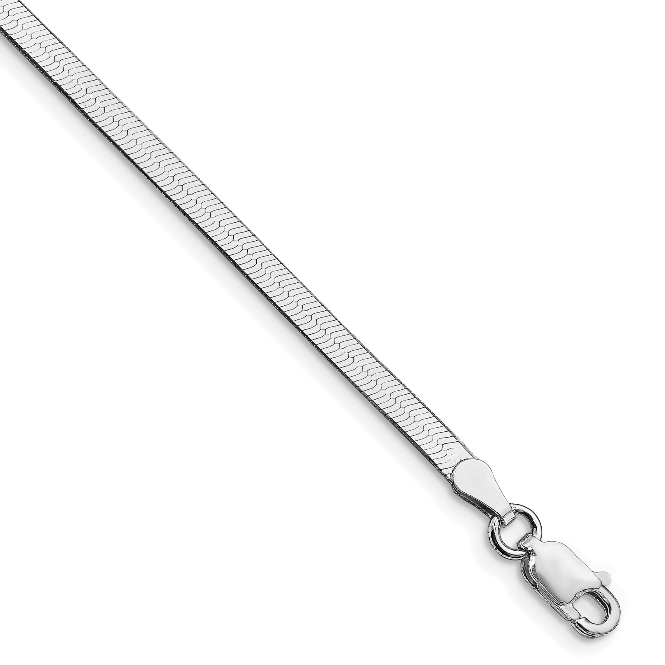Sterling Silver Rhodium-plated 3mm Magic Herringbone Chain