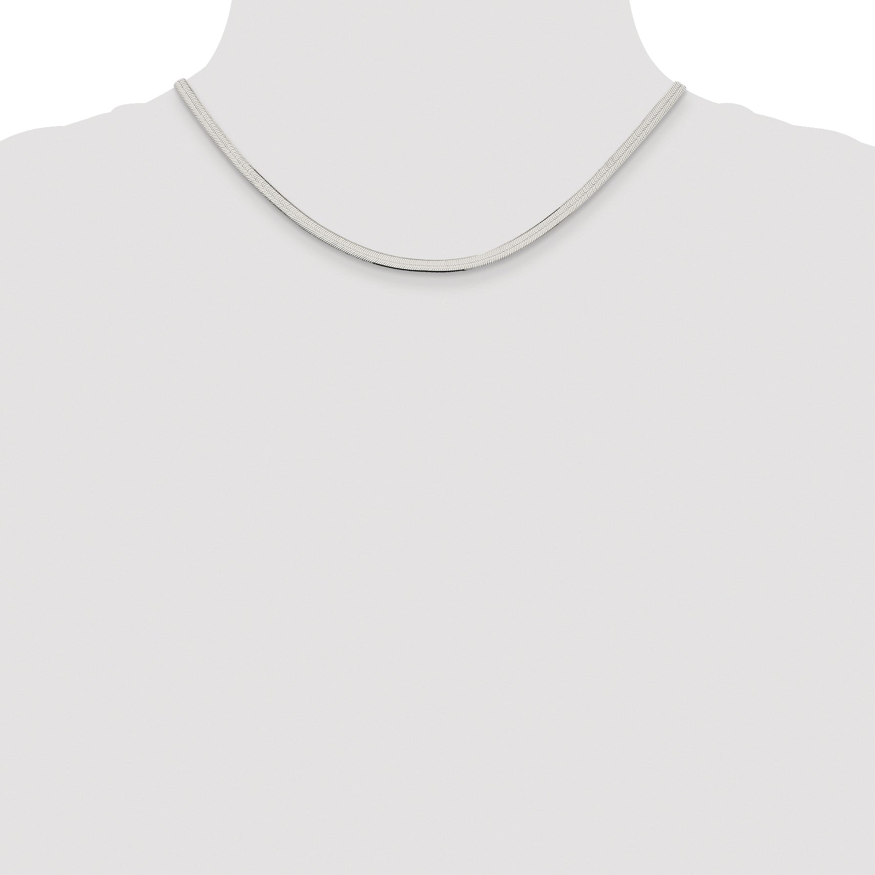 Sterling Silver Rhodium-plated 3.5mm Magic Herringbone Chain