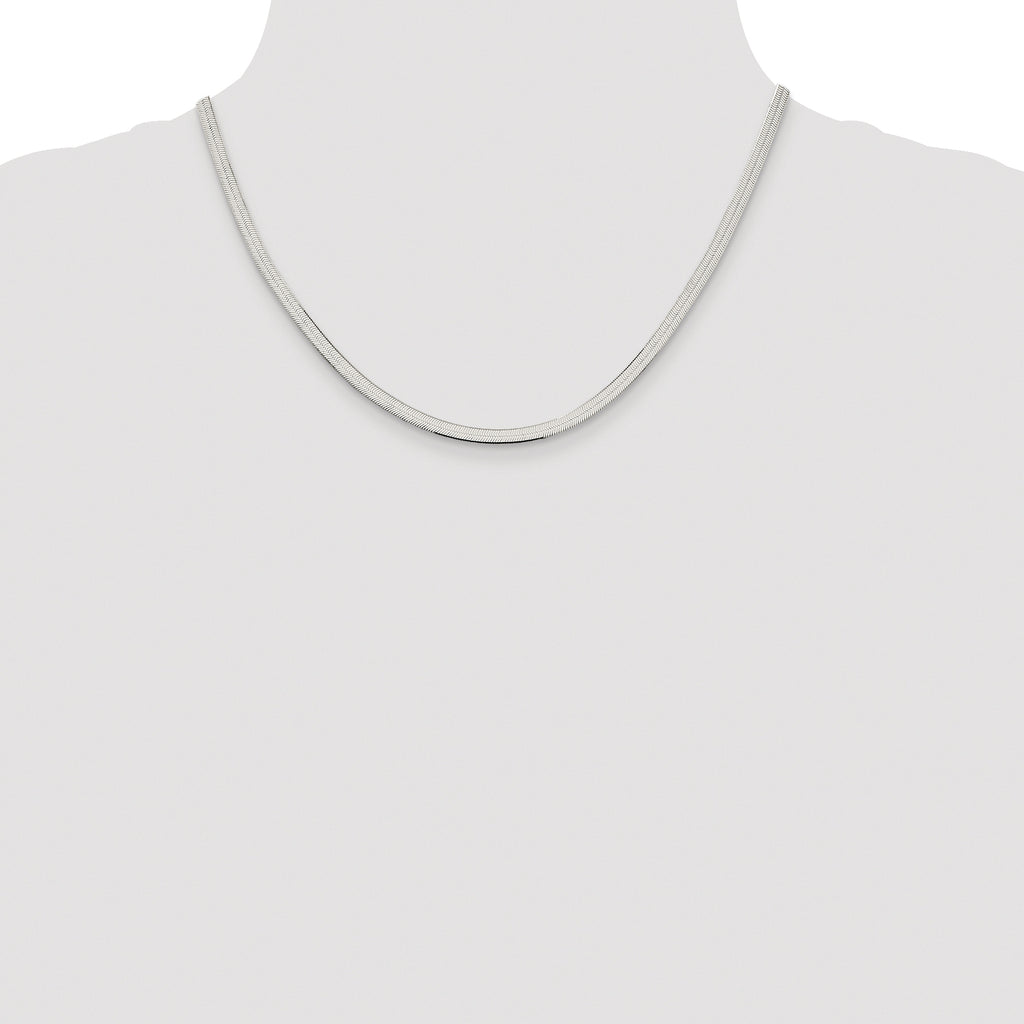 Sterling Silver Rhodium-plated 3.5mm Magic Herringbone Chain