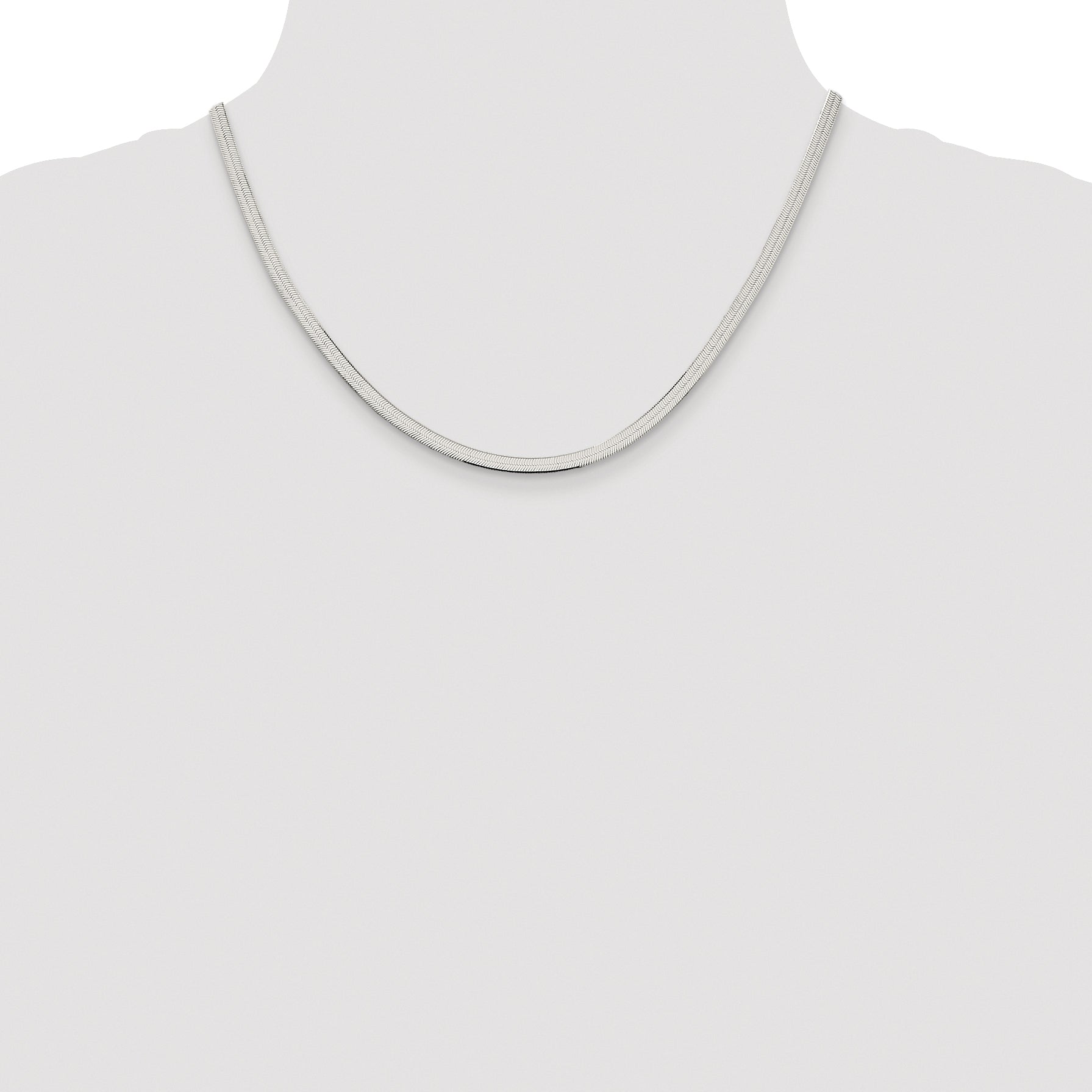 Sterling Silver Rhodium-plated 3.5mm Magic Herringbone Chain