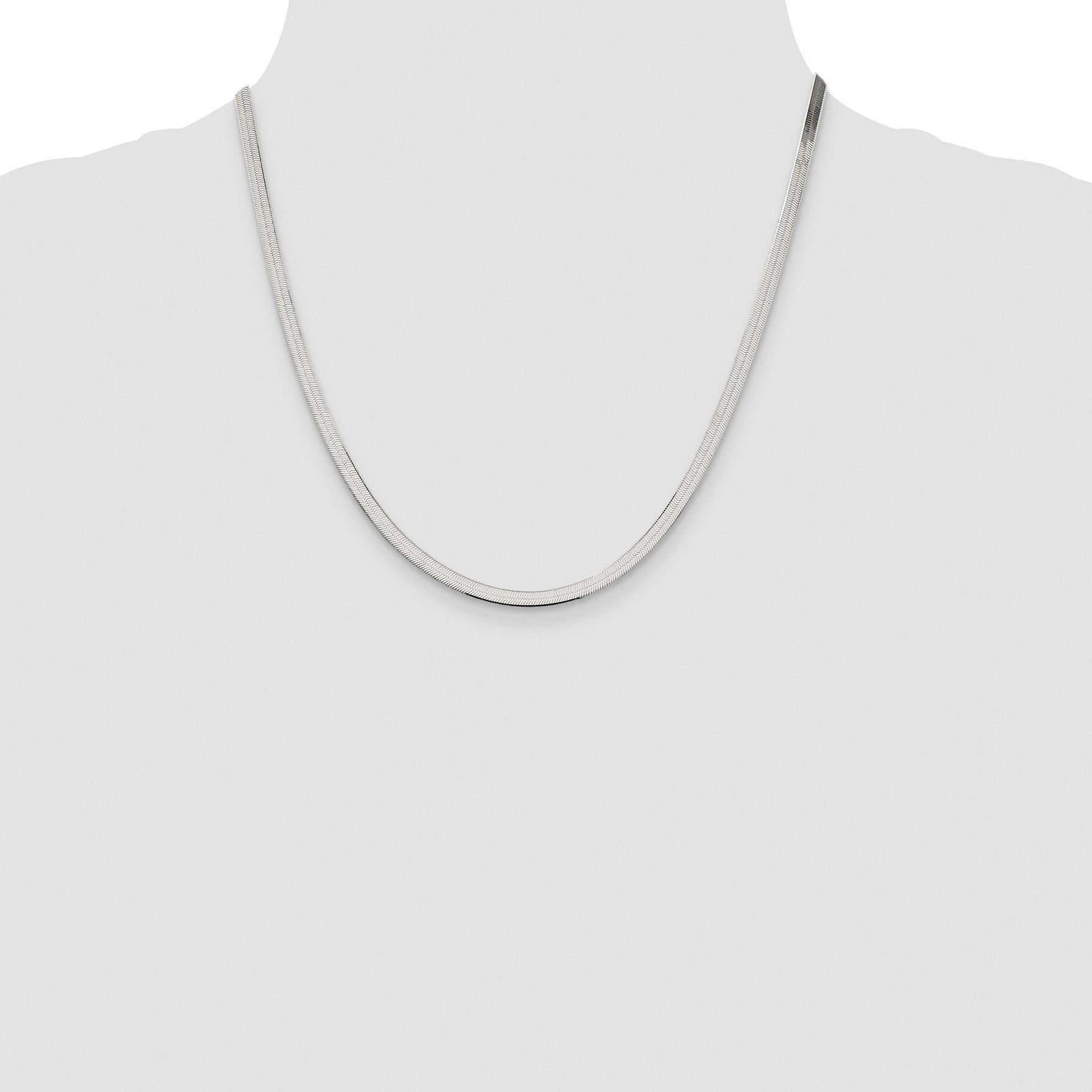 Sterling Silver Rhodium-plated 3.5mm Magic Herringbone Chain