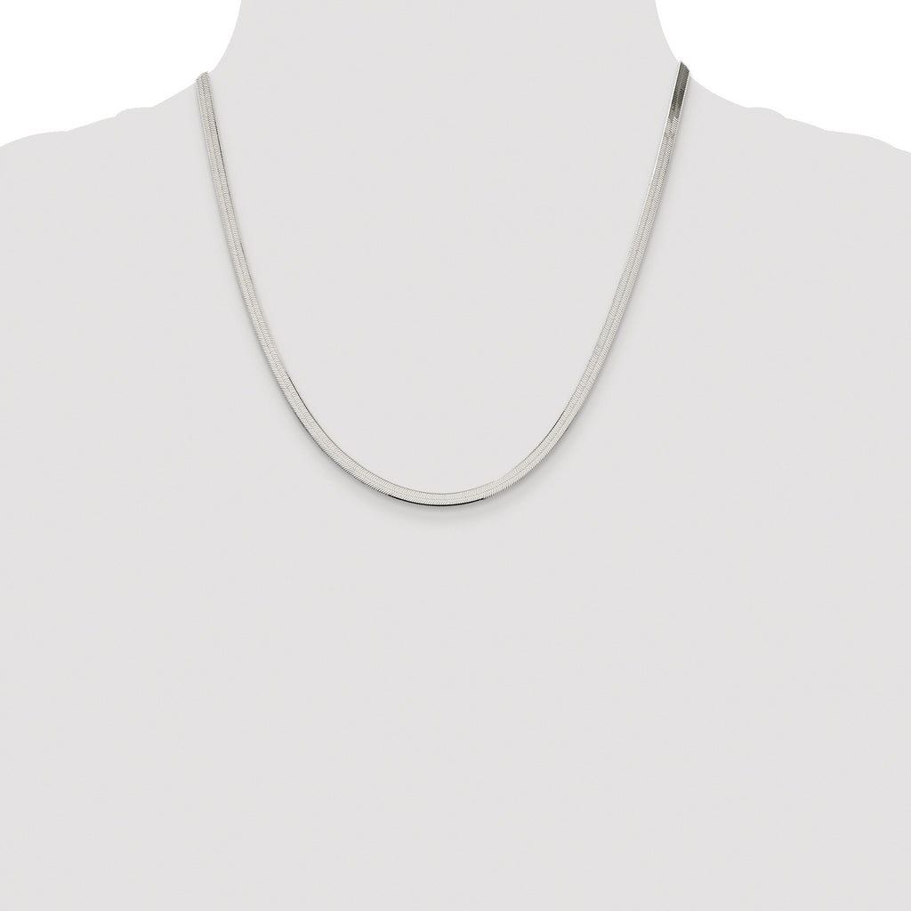 Sterling Silver Rhodium-plated 3.5mm Magic Herringbone Chain