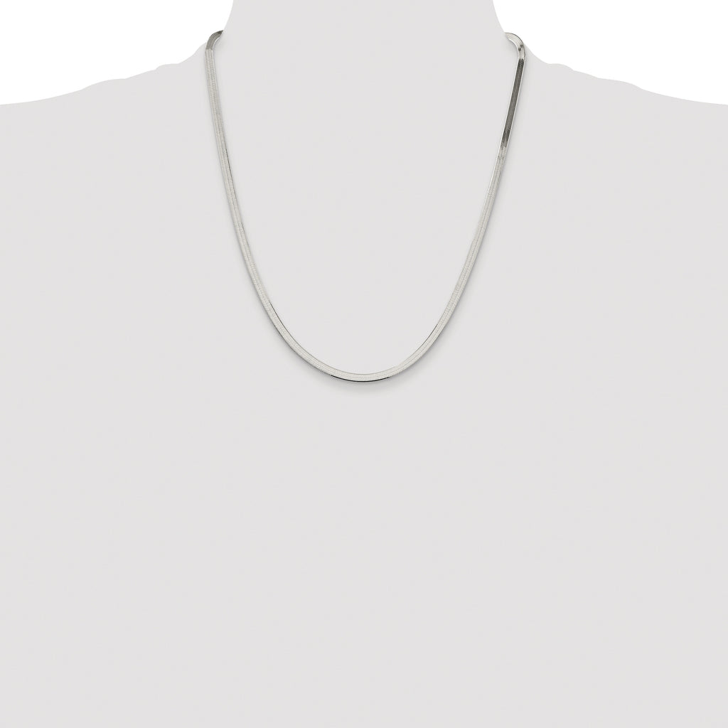 Sterling Silver Rhodium-plated 3.5mm Magic Herringbone Chain