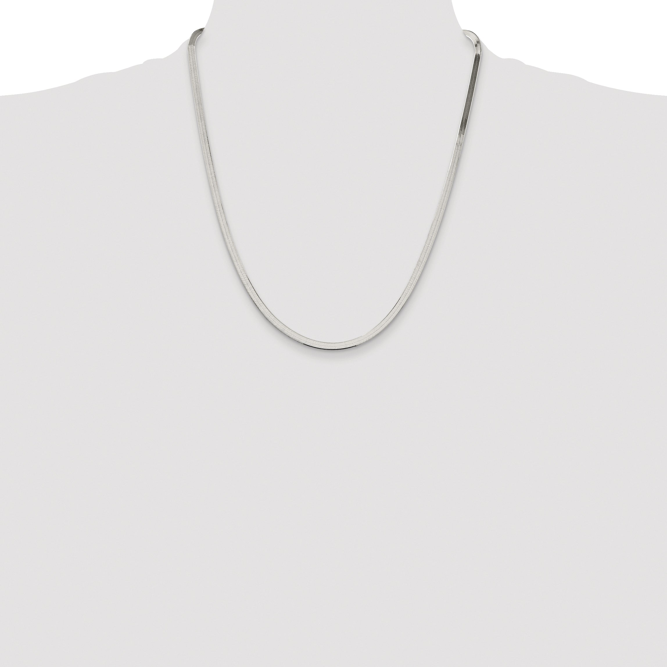 Sterling Silver Rhodium-plated 3.5mm Magic Herringbone Chain