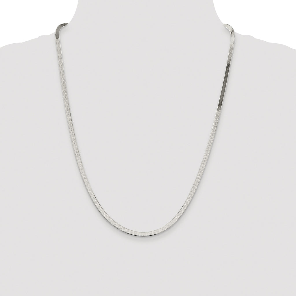 Sterling Silver Rhodium-plated 3.5mm Magic Herringbone Chain
