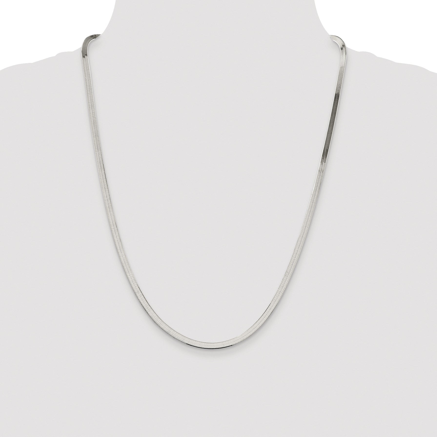 Sterling Silver Rhodium-plated 3.5mm Magic Herringbone Chain