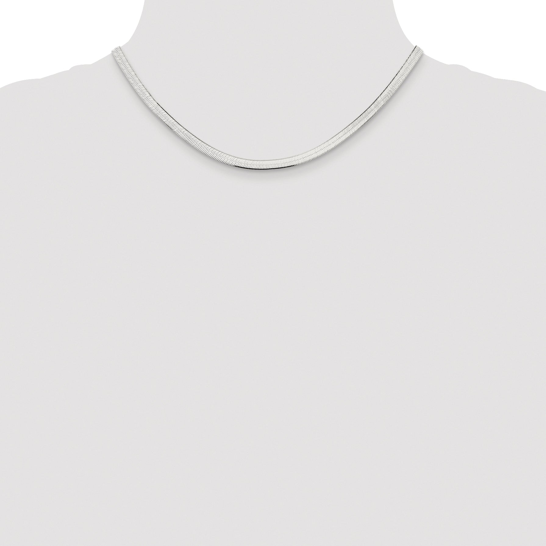 Sterling Silver Rhodium-plated 4.5mm Magic Herringbone Chain