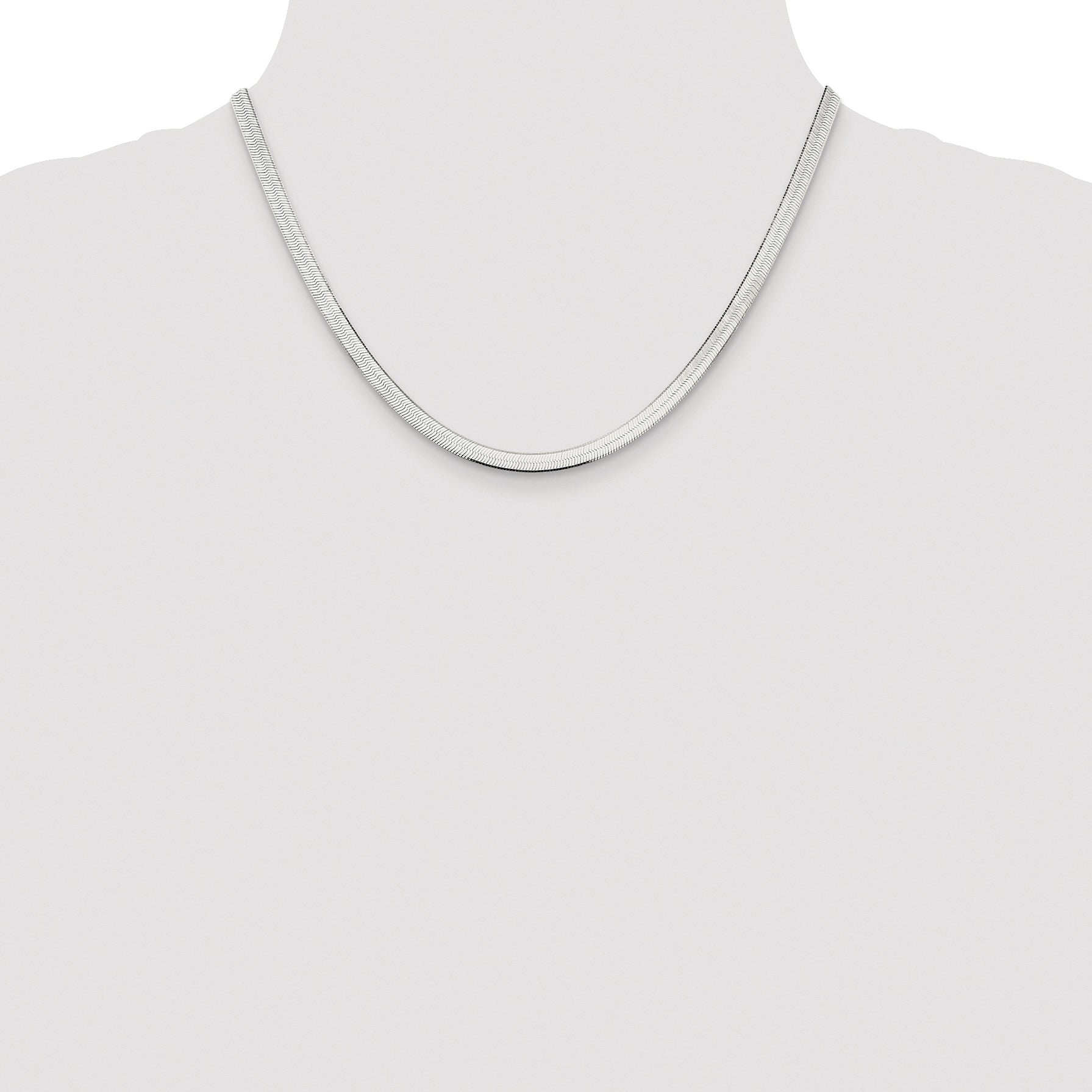 Sterling Silver Rhodium-plated 4.5mm Magic Herringbone Chain