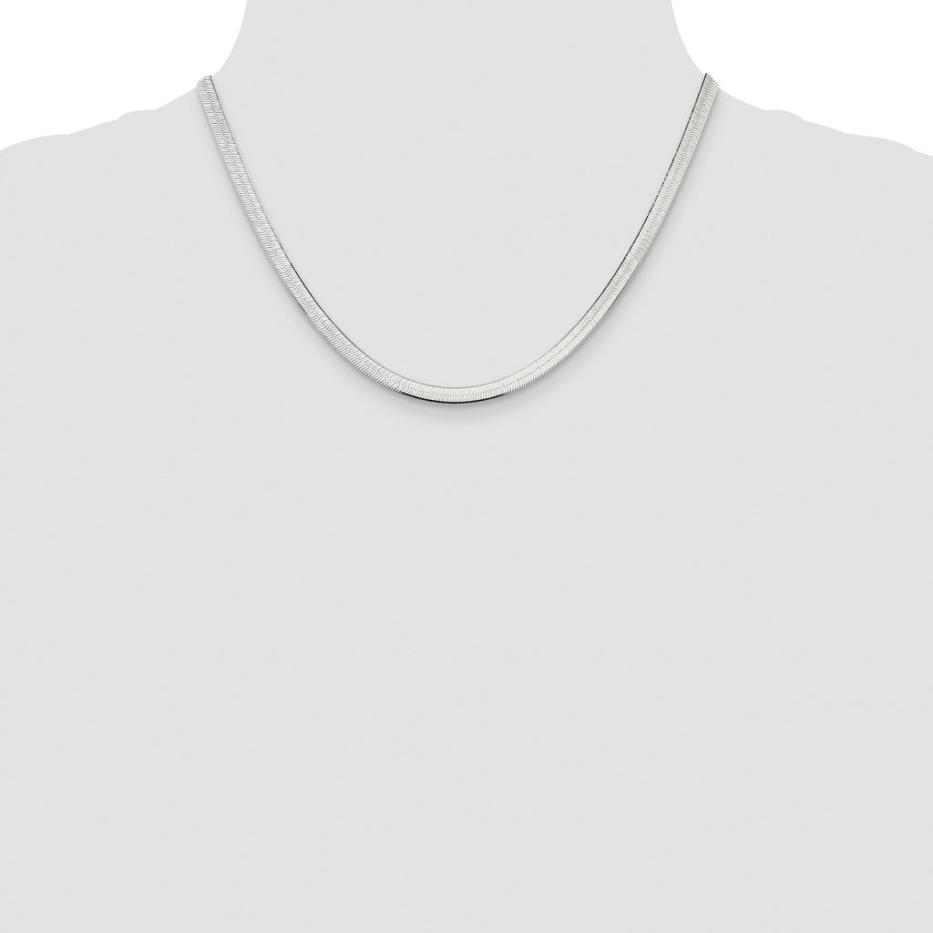 Sterling Silver Rhodium-plated 4.5mm Magic Herringbone Chain