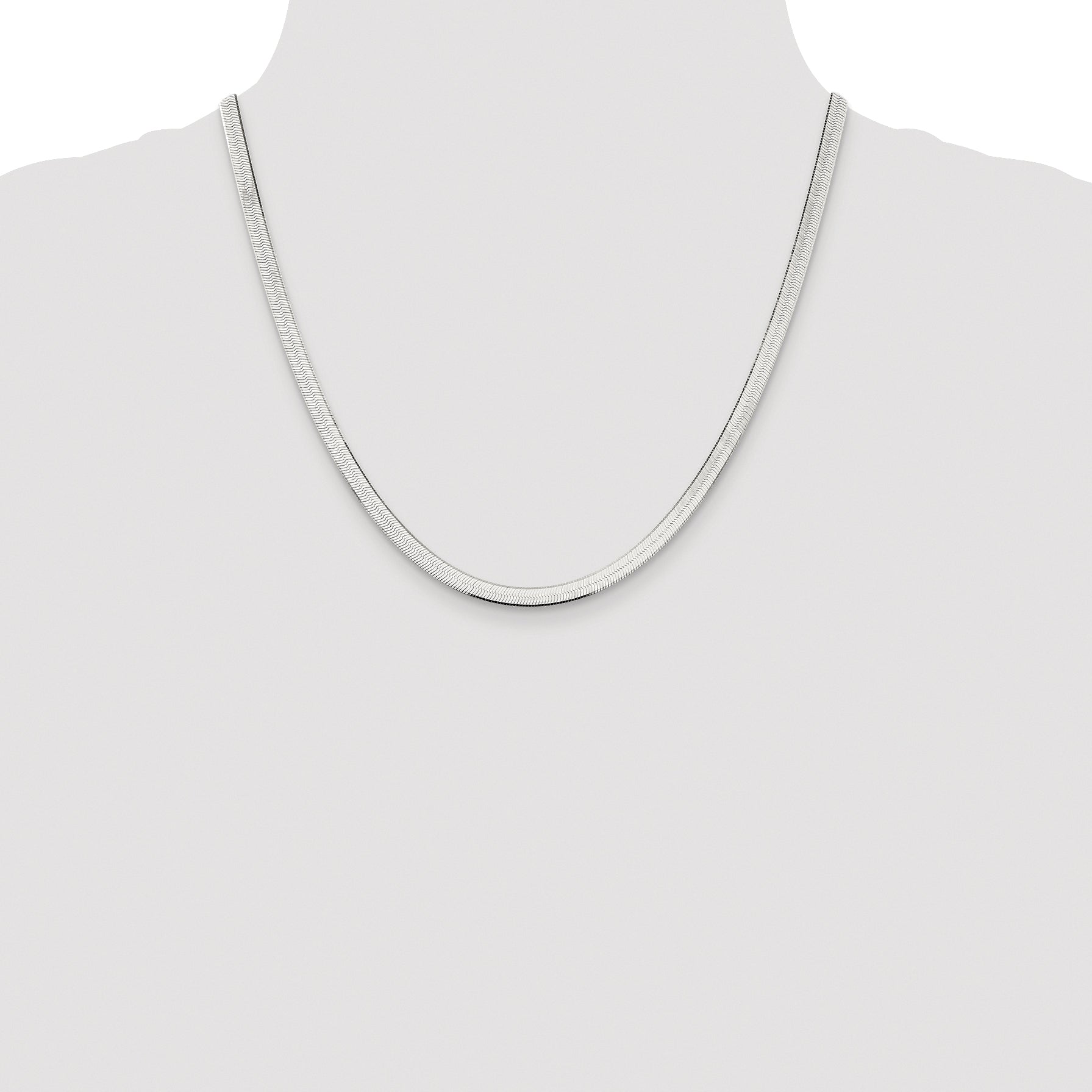 Sterling Silver Rhodium-plated 4.5mm Magic Herringbone Chain