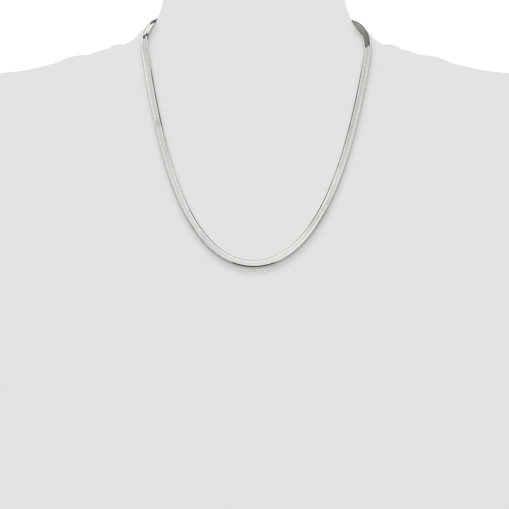 Sterling Silver Rhodium-plated 4.5mm Magic Herringbone Chain