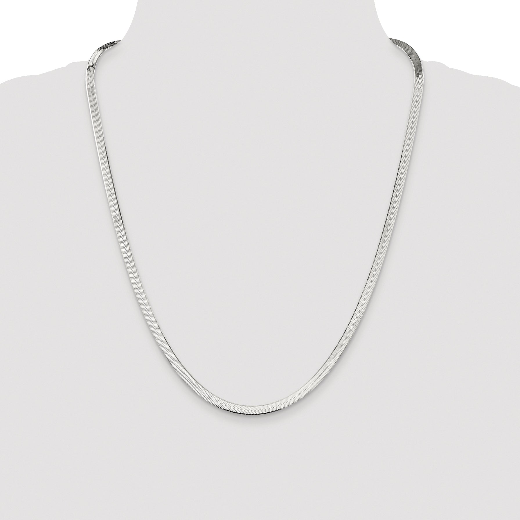 Sterling Silver Rhodium-plated 4.5mm Magic Herringbone Chain