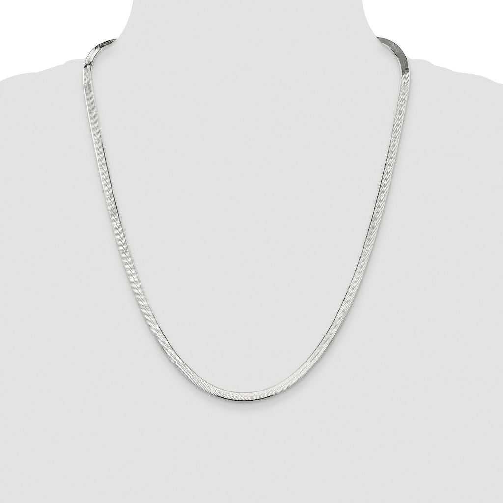 Sterling Silver Rhodium-plated 4.5mm Magic Herringbone Chain