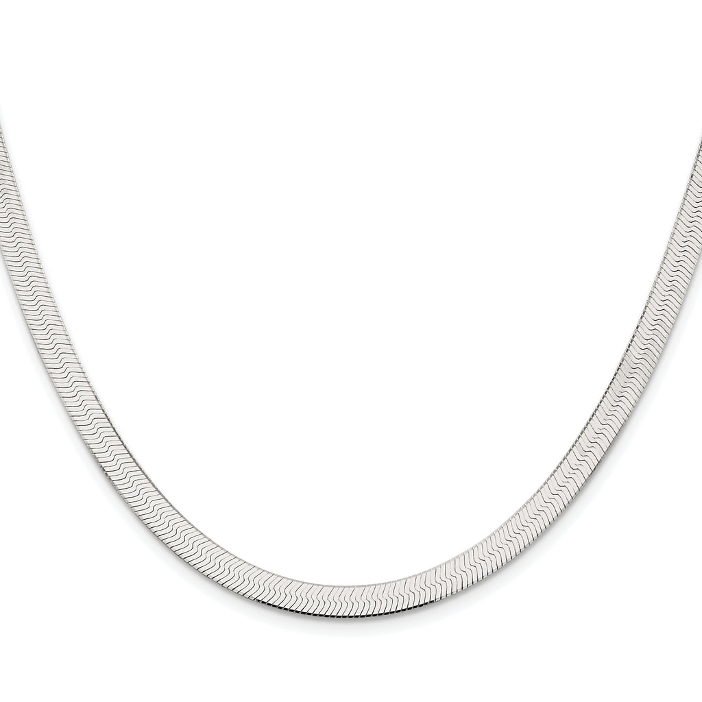 Sterling Silver Rhodium-plated 5.25mm Magic Herringbone Chain