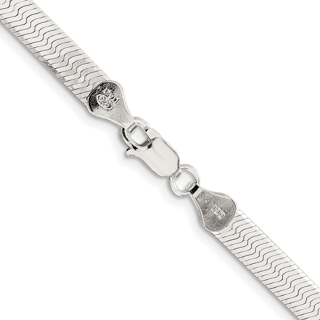 Sterling Silver Rhodium-plated 5.25mm Magic Herringbone Chain