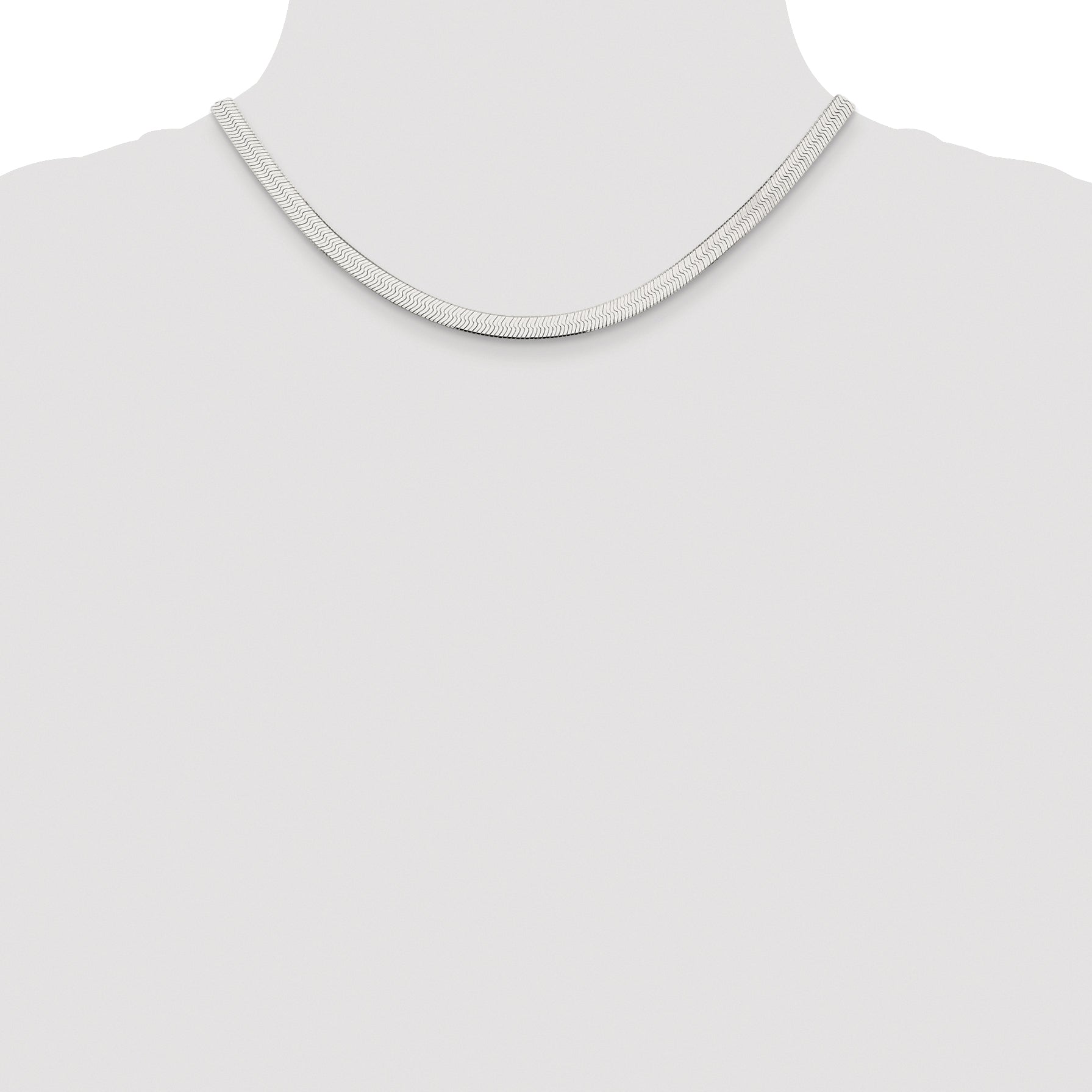 Sterling Silver Rhodium-plated 5.25mm Magic Herringbone Chain