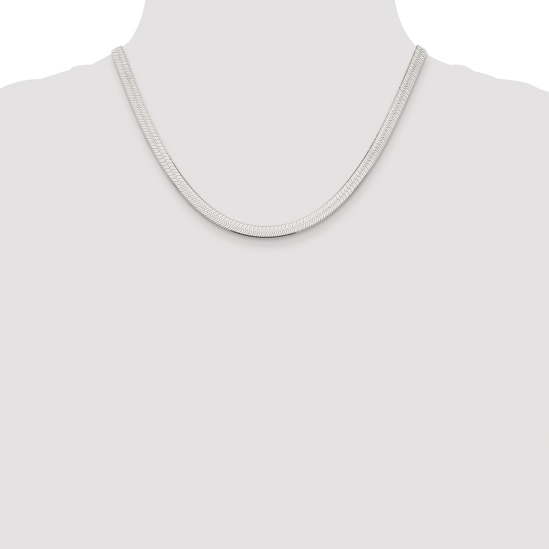 Sterling Silver Rhodium-plated 5.25mm Magic Herringbone Chain