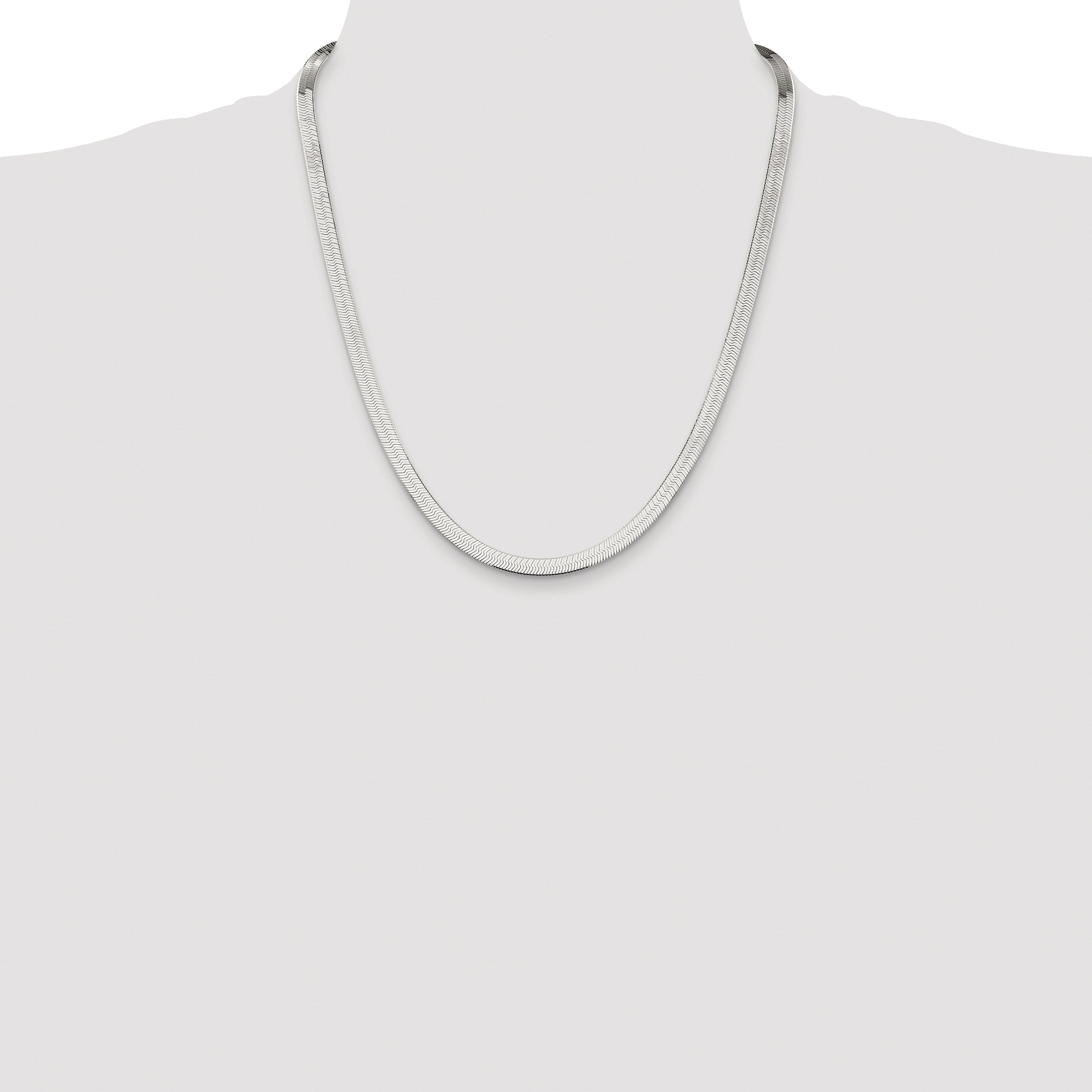 Sterling Silver Rhodium-plated 5.25mm Magic Herringbone Chain