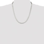 Sterling Silver Rhodium-plated 5.25mm Magic Herringbone Chain