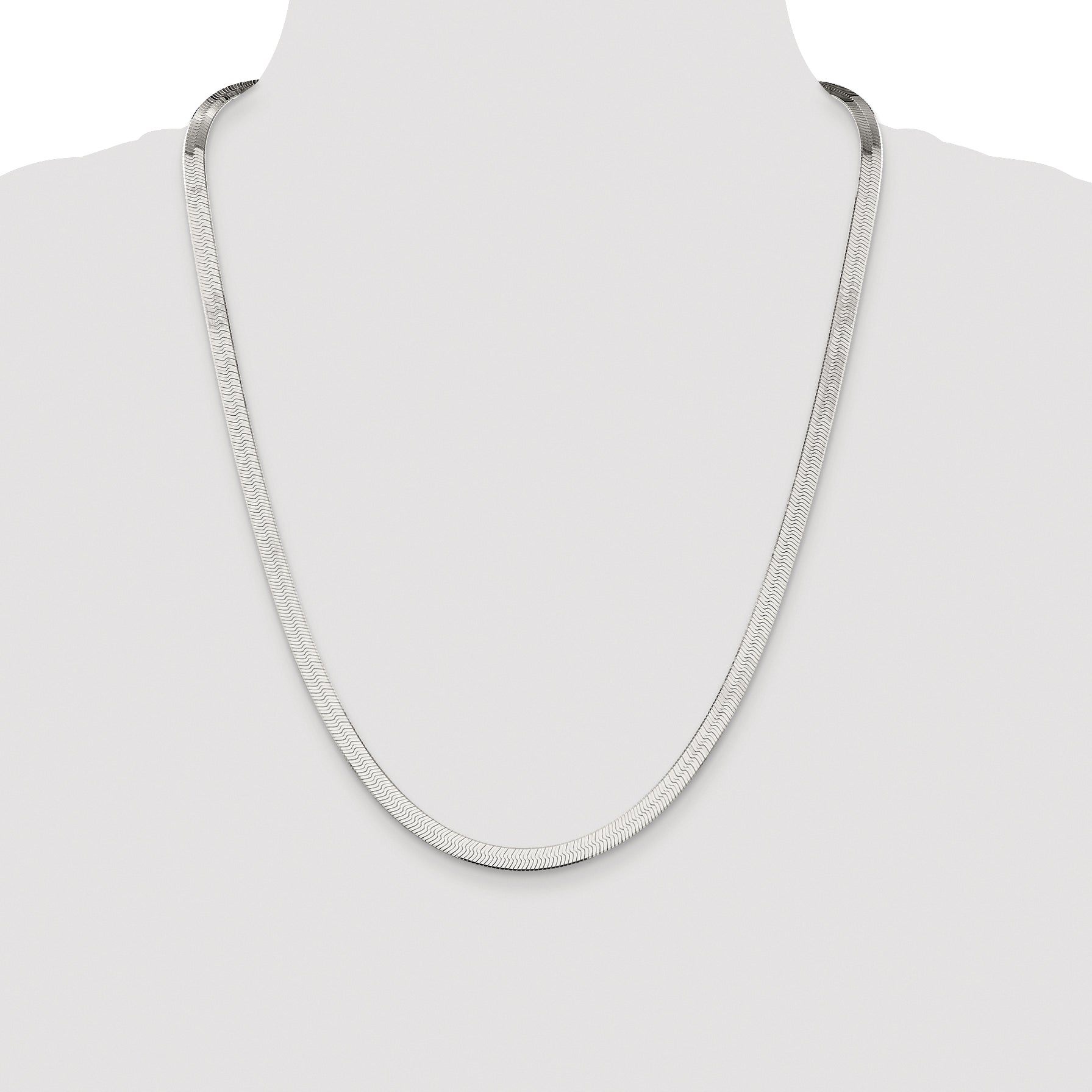 Sterling Silver Rhodium-plated 5.25mm Magic Herringbone Chain