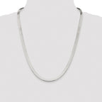 Sterling Silver Rhodium-plated 5.25mm Magic Herringbone Chain