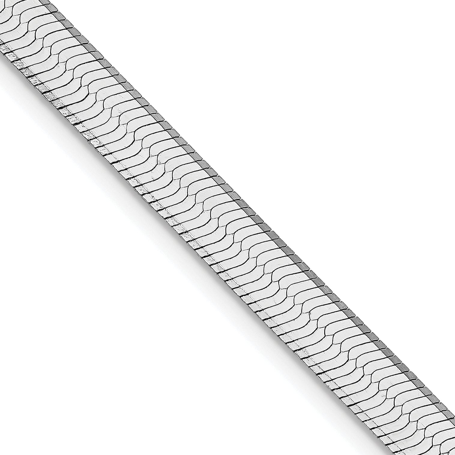 Sterling Silver Rhodium-plated 5.25mm Magic Herringbone Chain