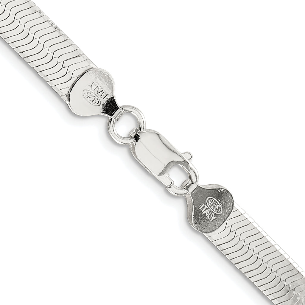 Sterling Silver Rhodium-plated 7.3mm Magic Herringbone Chain