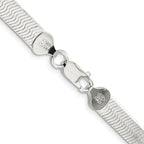 Sterling Silver Rhodium-plated 7.3mm Magic Herringbone Chain