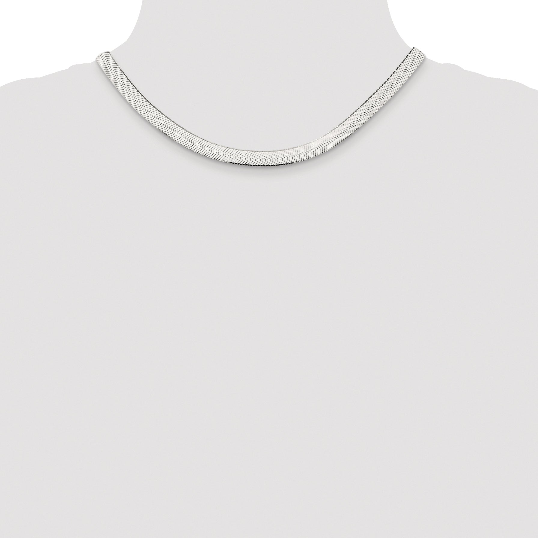 Sterling Silver Rhodium-plated 7.3mm Magic Herringbone Chain