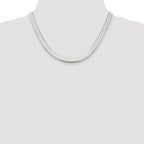 Sterling Silver Rhodium-plated 7.3mm Magic Herringbone Chain