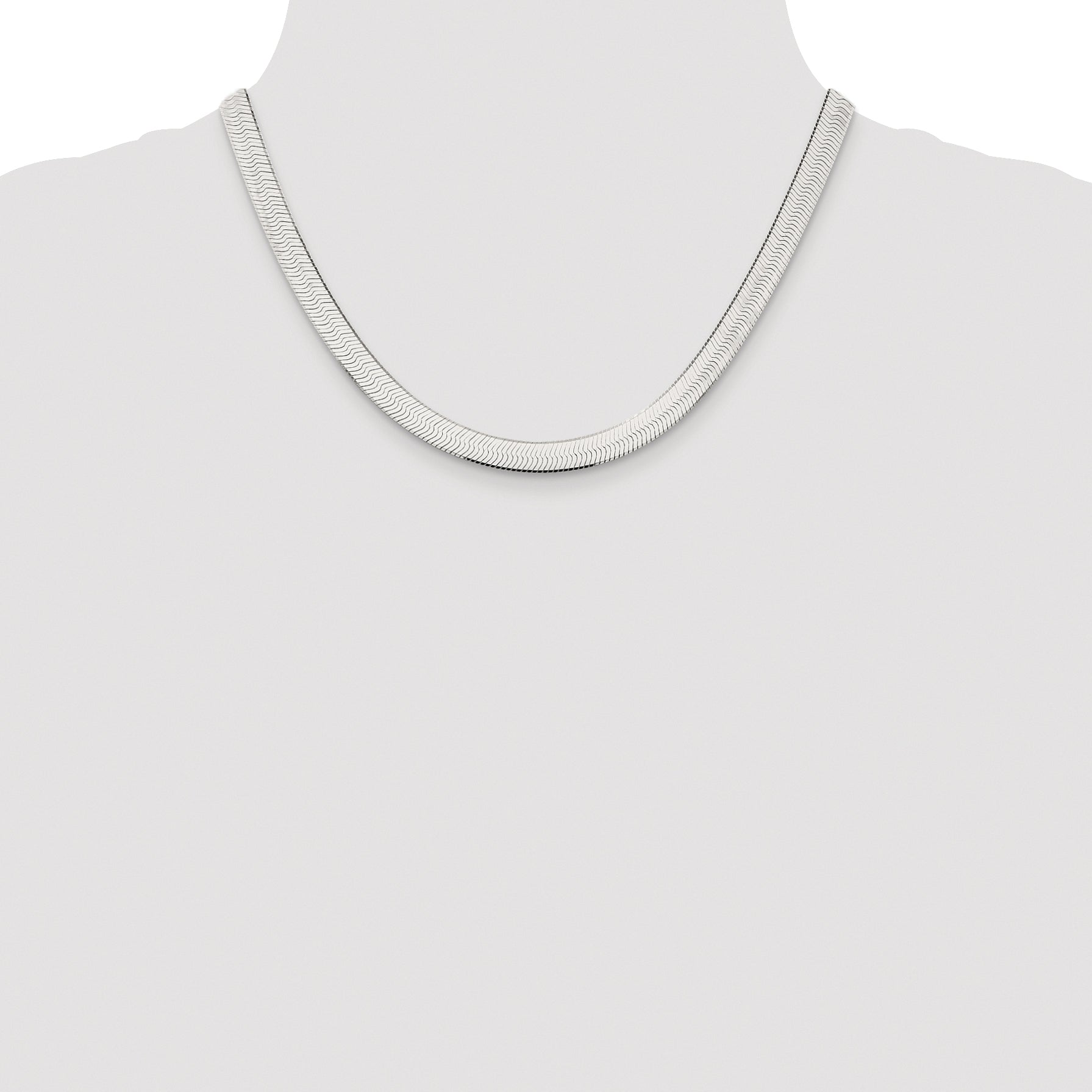 Sterling Silver Rhodium-plated 7.3mm Magic Herringbone Chain