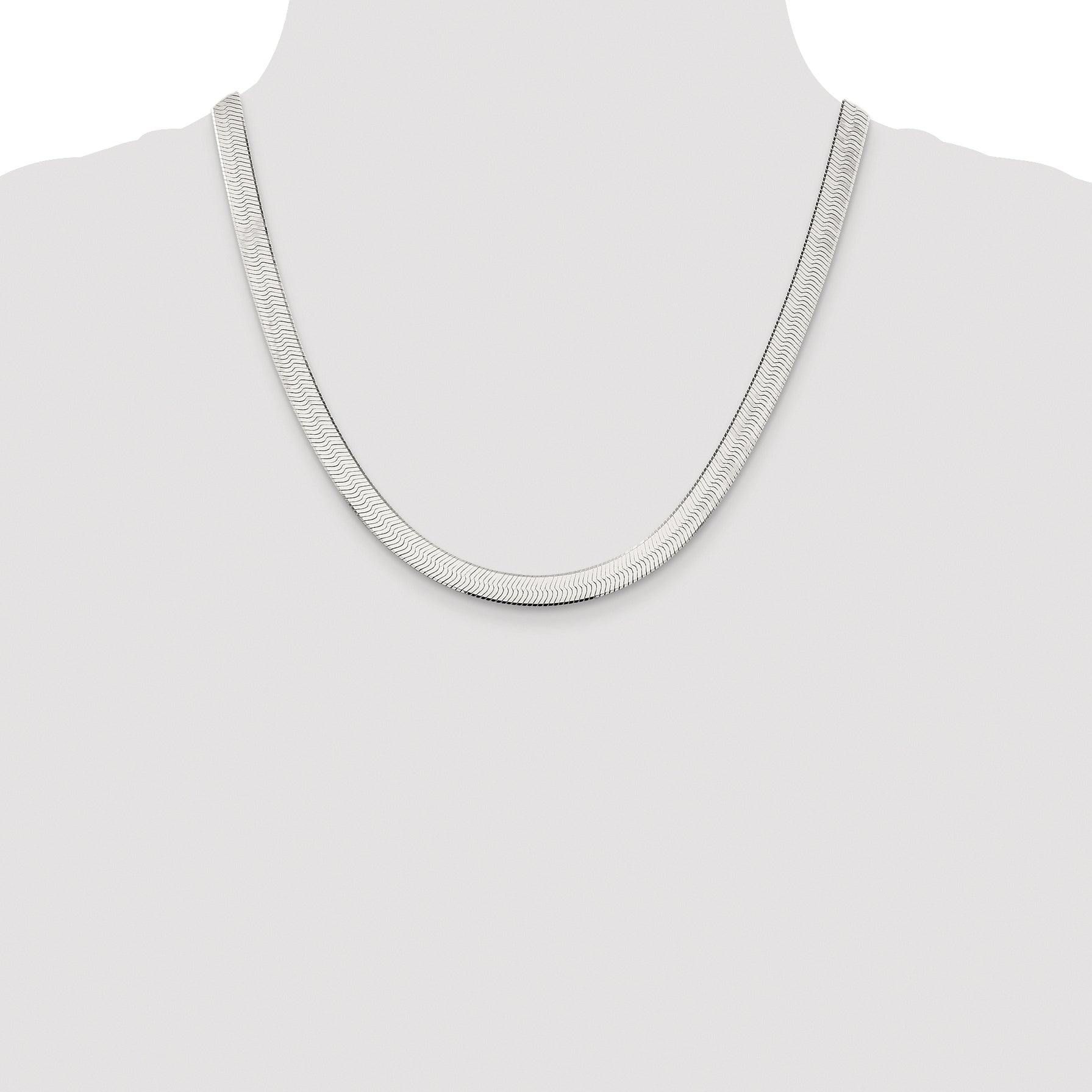 Sterling Silver Rhodium-plated 7.3mm Magic Herringbone Chain
