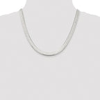 Sterling Silver Rhodium-plated 7.3mm Magic Herringbone Chain