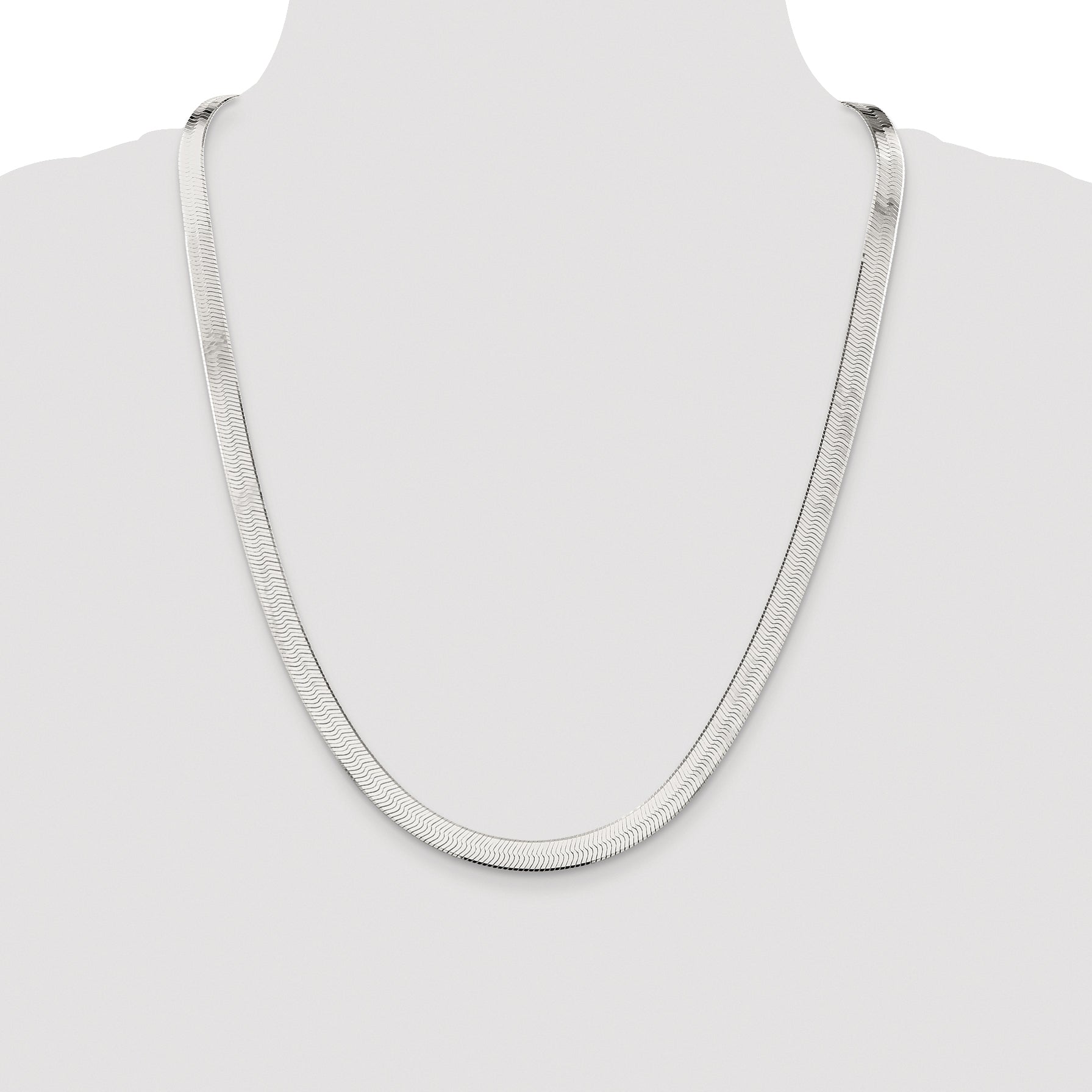 Sterling Silver Rhodium-plated 7.3mm Magic Herringbone Chain