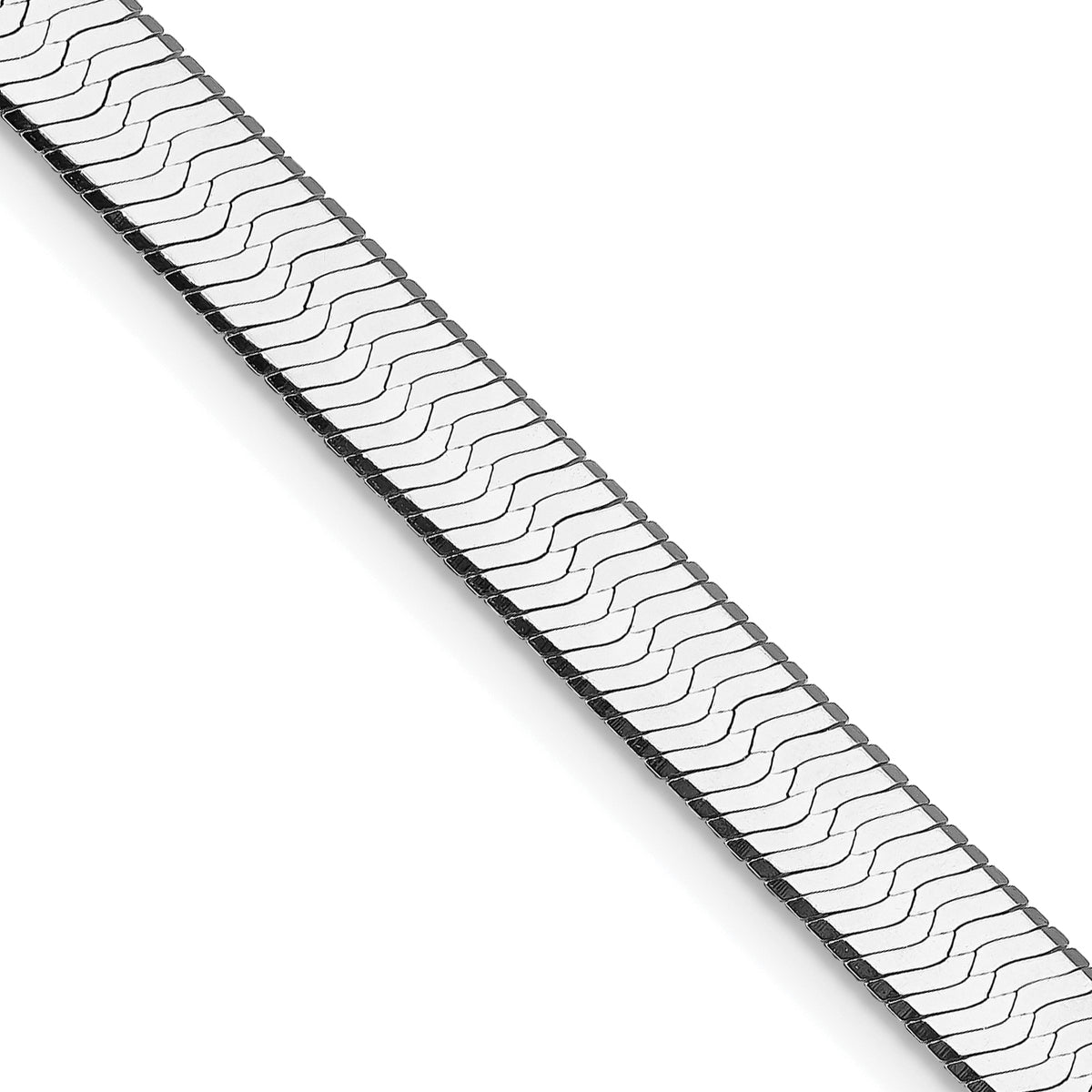 Sterling Silver Rhodium-plated 7.3mm Magic Herringbone Chain