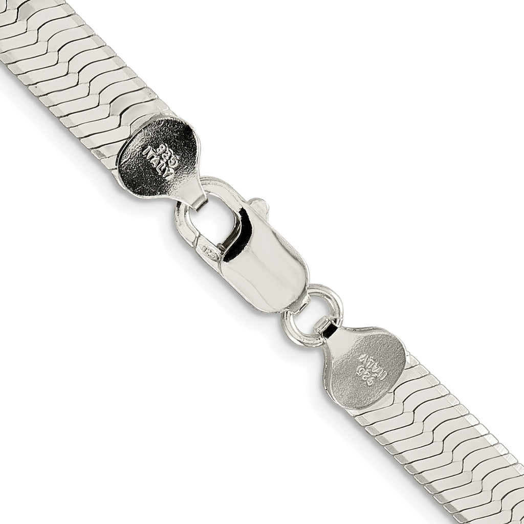 Sterling Silver Rhodium-plated 8mm Magic Herringbone Chain