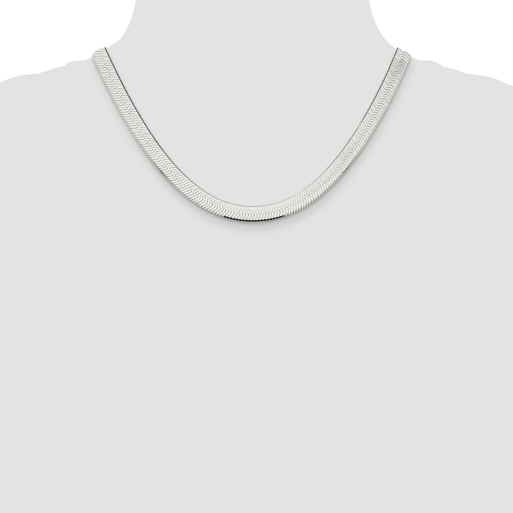 Sterling Silver Rhodium-plated 8mm Magic Herringbone Chain