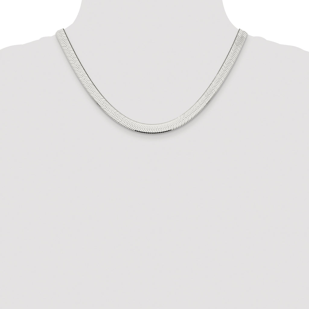 Sterling Silver Rhodium-plated 8mm Magic Herringbone Chain