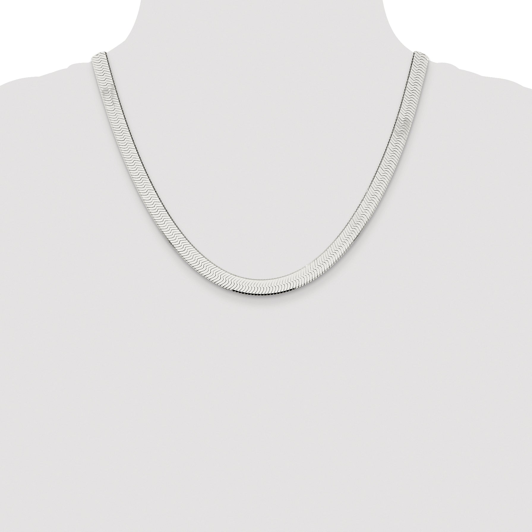 Sterling Silver Rhodium-plated 8mm Magic Herringbone Chain