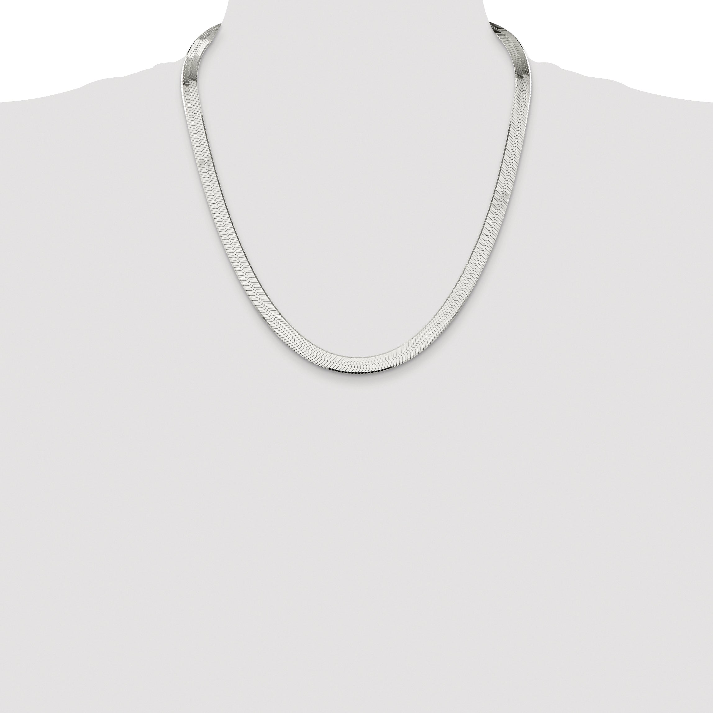 Sterling Silver Rhodium-plated 8mm Magic Herringbone Chain
