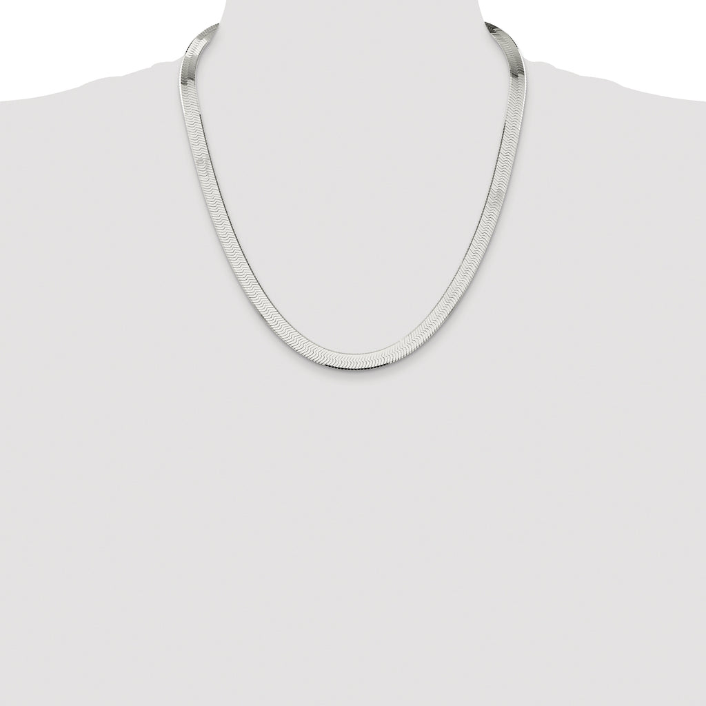 Sterling Silver Rhodium-plated 8mm Magic Herringbone Chain