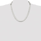 Sterling Silver Rhodium-plated 8mm Magic Herringbone Chain
