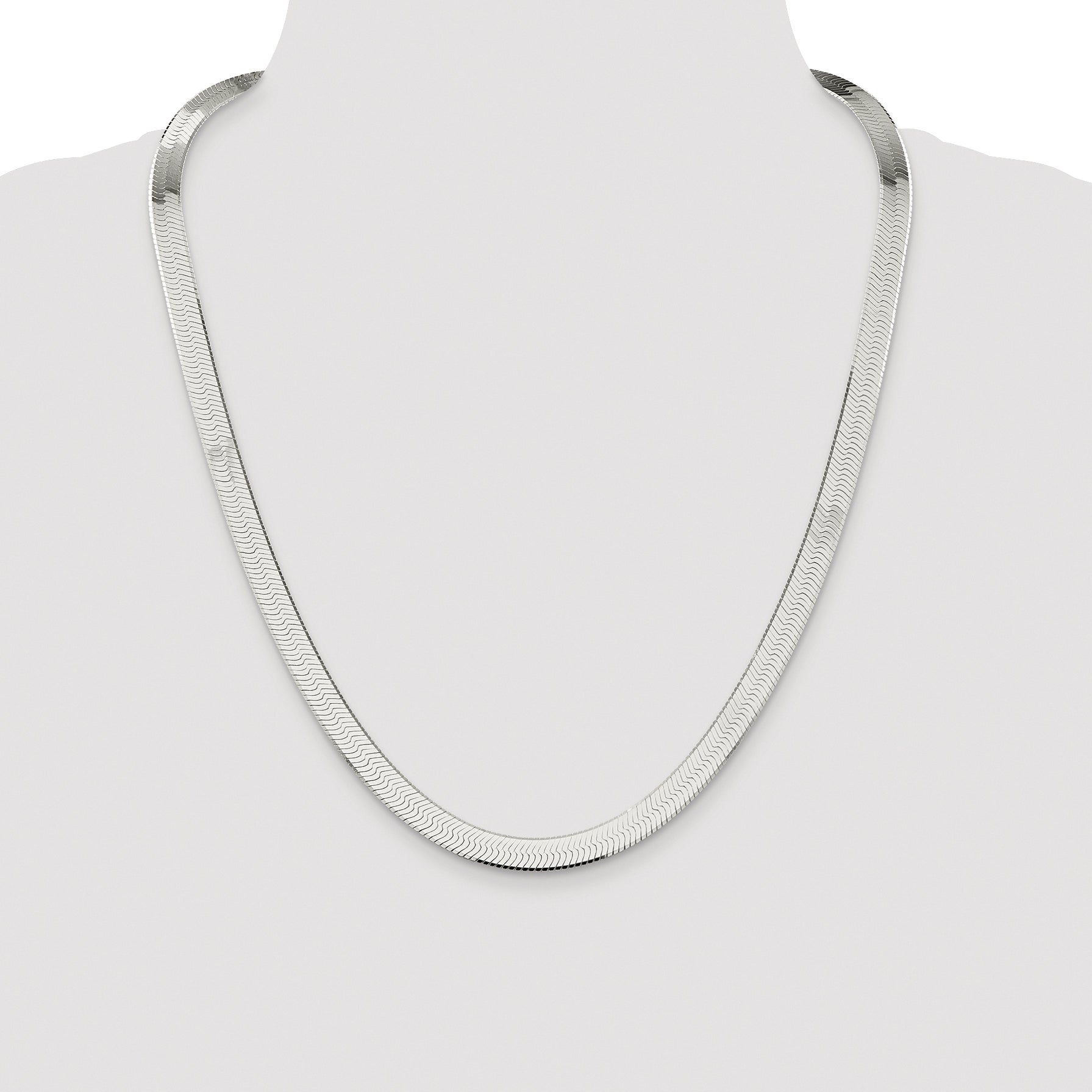 Sterling Silver Rhodium-plated 8mm Magic Herringbone Chain