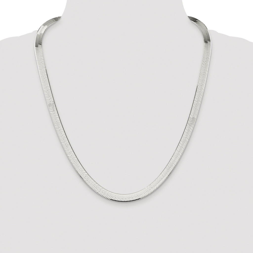 Sterling Silver Rhodium-plated 8mm Magic Herringbone Chain
